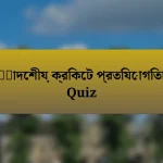 महাদেশীয় ক্রিকেট প্রতিযোগিতা Quiz